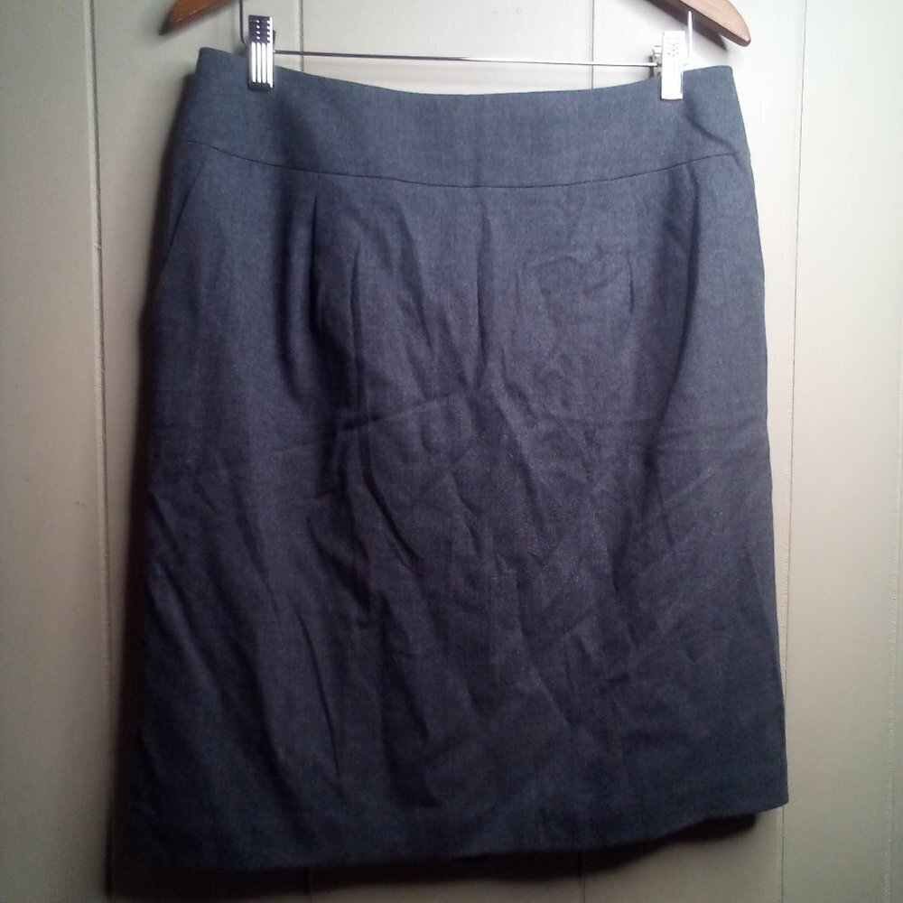 Talbots Skirt 12 Wool Blend Career Business Gray
